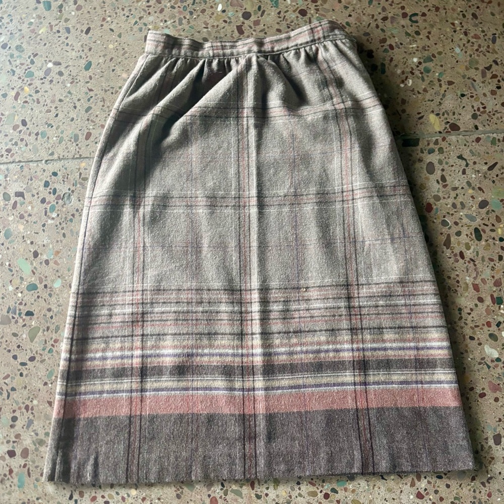 Vintage Plaid Wool Skirt